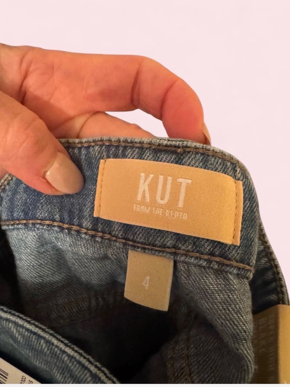 KUT FROM THE KLOTH Blake High Rise Crop Wide Leg in Medium Wash with Hem Detail - Picture 12 of 14